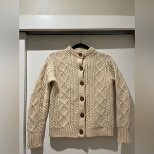 Vintage Pure Wool Hand-knit Cardigan Wood Buttons